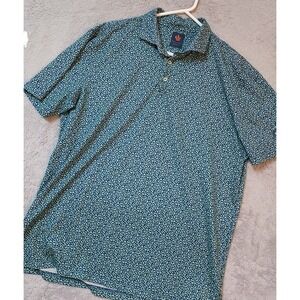 Donald Ross Sport Polo Shirt Men Extra Large Floral Performacne Stretch PGA Logo